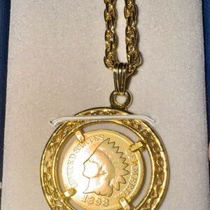 Gold Coin Pendant Necklace